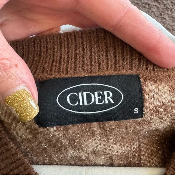 Cider Brown Floral Retro Crop Sweater Vest Designer LV S - Picture 5 of 7